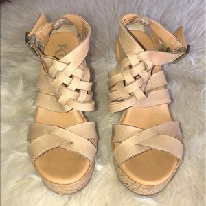 Korks by kork-easy) nude color wedges sandals🌼